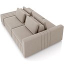 Ver imagem 2 de Sofá Ilha com Puff para Sala Living 265cm Amber M03 Veludo Bege - Lyam Decor