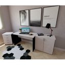 Ver imagem 4 de Escrivaninha Mesa Escritório 150cmx60cm 150cm Preto E Branco