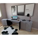 Ver imagem 4 de Escrivaninha Mesa Escritório 150CMX60CM 150cm Preto e Cinza Cristal
