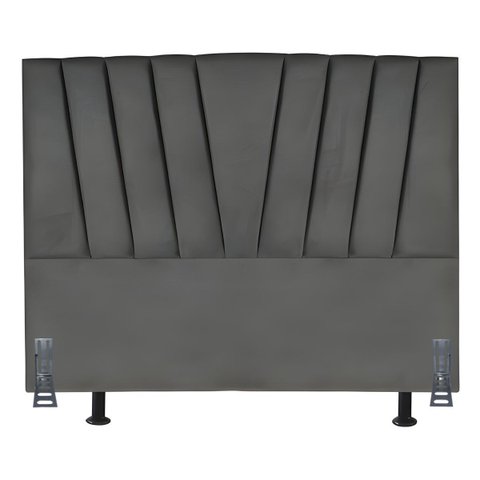 Cabeceira Estofada Solteirão 100 Cm Safira em Suede e Frame:cinza Escuro