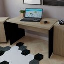 Ver imagem 1 de Escrivaninha Mesa Escritório 150CMX60CM 150cm Preto e Carvalho Mel Bege