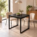 Ver imagem 3 de Mesa de Jantar Reforçada Industrial 70x60cm Tampo Preto Pés Preto