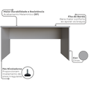 Ver imagem 4 de Escrivaninha Mesa Escritório 160CMX60CM 160cm Cinza Cristal
