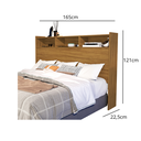 Ver imagem 2 de Cabeceira Melissa Nature para Box Queen 160cm de Mdf com Nicho e Prateleiras