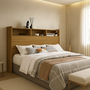 Ver imagem 1 de Cabeceira Melissa Nature para Box Queen 160cm de Mdf com Nicho e Prateleiras