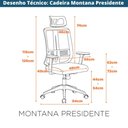 Ver imagem 7 de Cadeira Escritório Nr-17 Montana Presidente Fratini Polipropileno Revestido em Tela Preta Base