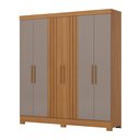 Ver imagem 4 de Guarda Roupa Roupeiro Casal Francês B367 Briz 6 Portas 3 Gavetas Cinamomo Avelã Henn