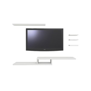 Rack Suspenso Quarto Sala para Tv 4 Nichos Prateleiras