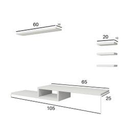 Rack Suspenso Quarto Sala para Tv 4 Nichos Prateleiras - 4