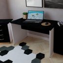 Ver imagem 1 de Escrivaninha Mesa Escritório 160CMX60CM 160cm Branco e Preto