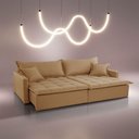 Ver imagem 1 de Sofá Cama Flora 02 Módulos de 100cm Br 15cm Meu Sofá Online P321 Linho Dourado