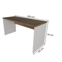 Ver imagem 4 de Escrivaninha Mesa Escritório 160CMX60CM 160cm Branco e Carvalho Mel Bege