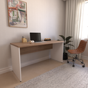 Ver imagem 7 de Escrivaninha Mesa Escritório 160CMX60CM 160cm Branco e Carvalho Mel Bege