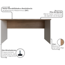 Ver imagem 5 de Escrivaninha Mesa Escritório 160CMX60CM 160cm Branco e Carvalho Mel Bege