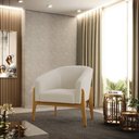 Ver imagem 2 de Poltrona Stella Bouclê Base Madeira Castanho - D'Rossi Grafite