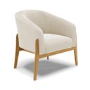 Ver imagem 1 de Poltrona Stella Bouclê Base Madeira Castanho - D'Rossi Grafite