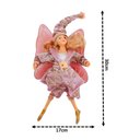 Ver imagem 2 de Fada Clara Vestido Bordado Gliter Rosa e Prata Natal 30cm - Magizi