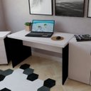 Ver imagem 1 de Escrivaninha Mesa Escritório 160CMX60CM 160cm Preto e Branco