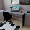 Ver imagem 1 de Escrivaninha Mesa Escritório 160CMX60CM 160cm Preto e Cinza Cristal