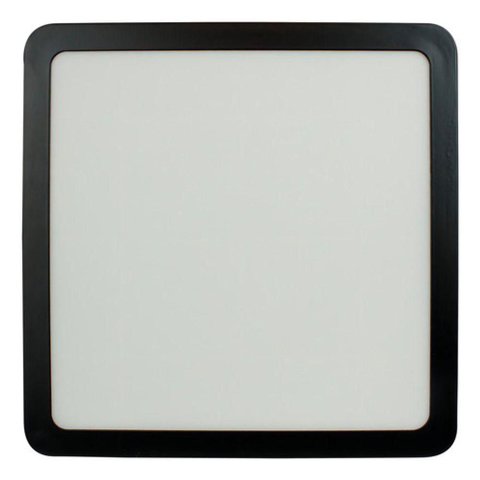 Painel Led 20,4x20,4 Quadrado Preto Sobrepor 18w 6500k Foxlux