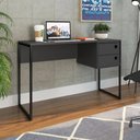 Ver imagem 1 de Mesa Escrivaninha Industrial 120cm 2 Gavetas Nubia Grafite Z54 - Mpozenato