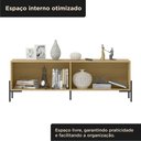 Ver imagem 4 de Rack Sala 100% MDF para TV até 60 Polegadas com Pés em Metalon 164x54x40cm Castanho