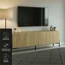 Ver imagem 3 de Rack Sala 100% MDF para TV até 60 Polegadas com Pés em Metalon 164x54x40cm Castanho