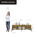 Ver imagem 2 de Rack Sala 100% MDF para TV até 60 Polegadas com Pés em Metalon 164x54x40cm Castanho