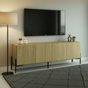 Ver imagem 1 de Rack Sala 100% MDF para TV até 60 Polegadas com Pés em Metalon 164x54x40cm Castanho