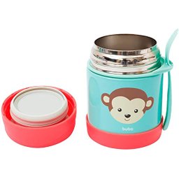 Pote Térmico Infantil Bebê Buba Animais Fun com Talher Leão Macaco Unicórnio Girafa Buba - 3