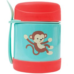 Pote Térmico Infantil Bebê Buba Animais Fun com Talher Leão Macaco Unicórnio Girafa Buba - 2