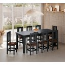 Ver imagem 1 de Conjunto Mesa de Madeira Preto 200x88 + 8 Cadeiras Estofadas Sfa