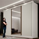 Ver imagem 7 de Guarda-Roupa para Casal com Espelho San Marino 100% MDF Branco