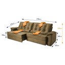 Ver imagem 3 de Sofá Retrátil Reclinável 250cm Ascari Suede Velut com molas Ensacadas - King House