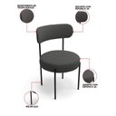 Ver imagem 3 de Cadeira Sala de Jantar Margara Kit 2 em Aço Preto Bouclê D03 - D'Rossi