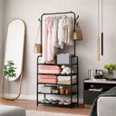 Ver imagem 2 de Arara Simples Metal com 5 Prateleiras Preto Dy-am560