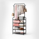 Ver imagem 1 de Arara Simples Metal com 5 Prateleiras Preto Dy-am560