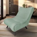 Ver imagem 1 de Poltrona Nathy Confortável com Puff para Sala ou Quarto Boucle Verde Menta Bz Home Decor
