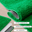 Ver imagem 3 de Tapete Saturs Shaggy Pelo Alto Verde  Redondo 140 cm Tapete para Sala e Quarto