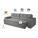 Ver imagem 2 de Sofá Retrátil e Reclinável 2 lugares com Molas 1,50m Veronica Suede Cinza Madelina