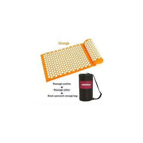 Tapete Terapêutico com Travesseiro de Relaxamento Acupress Brasil - Laranja