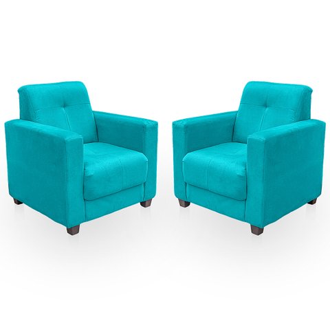 Kit Poltrona Cadeira para Sala Confortável Reforçada Veneza Suede