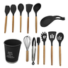 Kit Utensílios de Cozinha Silicone 13 Peças Acessórios Inox:preto - 5