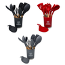 Kit Utensílios de Cozinha Silicone 13 Peças Acessórios Inox:preto - 1