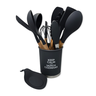 Kit Utensílios de Cozinha Silicone 13 Peças Acessórios Inox:preto - 4