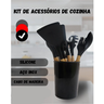 Kit Utensílios de Cozinha Silicone 13 Peças Acessórios Inox:preto - 2