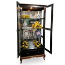Ver imagem 2 de Cristaleira 2 Portas 1 Gaveta C/ Led e Espelho - 60303el Mmj-lz Lz-preto/imbuia