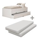 Ver imagem 2 de Bicama De Solteiro 2 Colchões E Gavetas Branco Bari Gabrielli