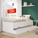 Ver imagem 1 de Bicama De Solteiro 2 Colchões E Gavetas Branco Bari Gabrielli