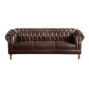 Ver imagem 4 de Conjunto Sofá Chesterfield 3 Lugares + 2 Poltronas Dom Pedro - Couríssimo Café